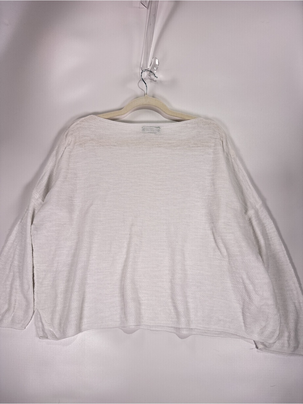 United Colors of Benetton Wide Sleeve Boat Neck Knit Top Linen Cotton White Med - Picture 4 of 10